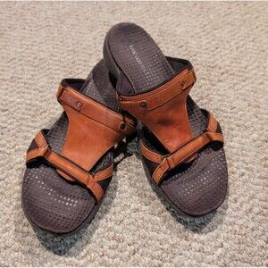 Merrell Glade Autumn Sandals Womens 8 Tan Leather Strappy Comfort Open Toe